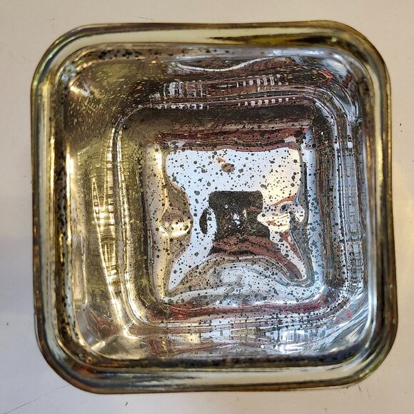 BEAUTIFUL Sparkly Gold Square Planters PAIR Glass BNWT - Picture 5 of 6